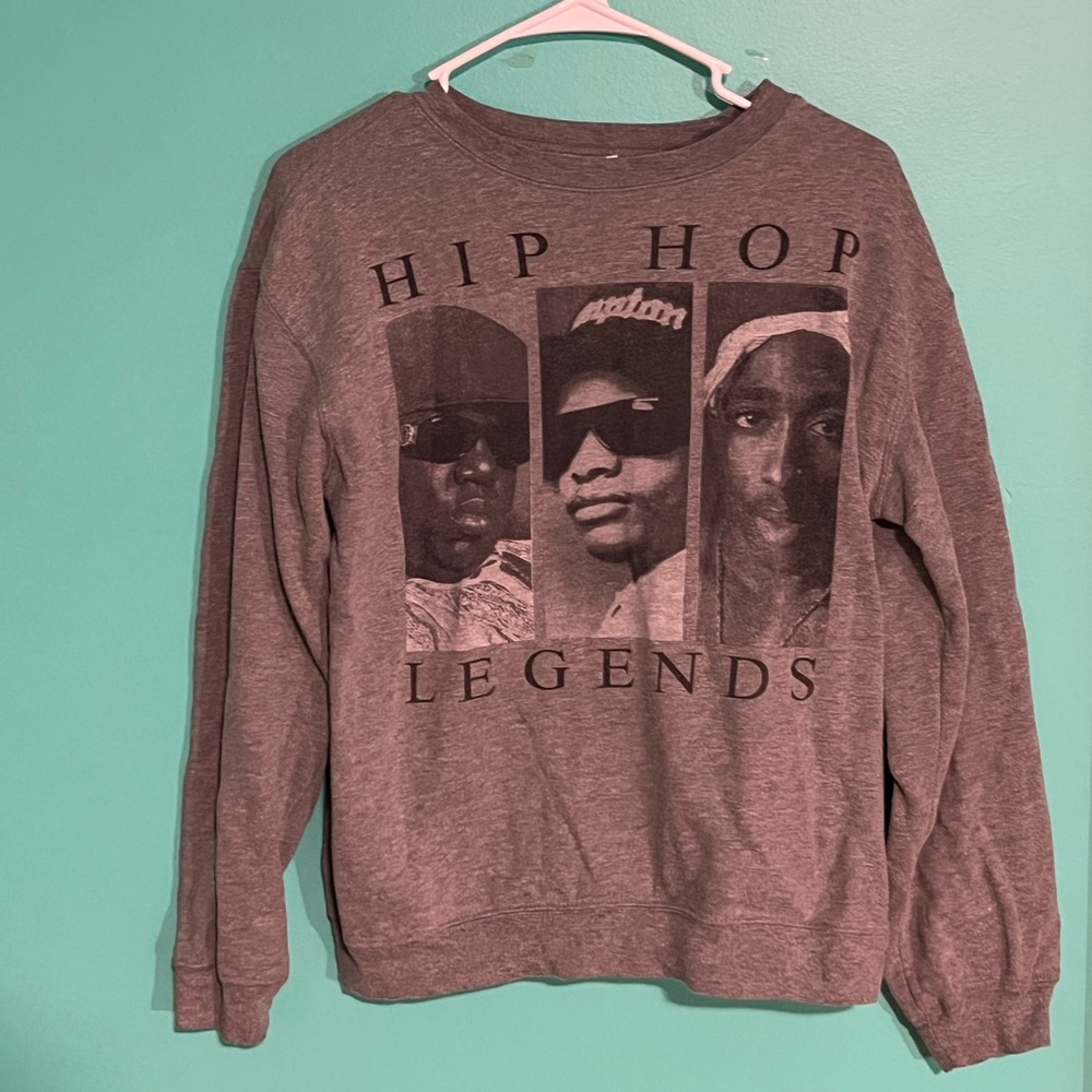 Original Flavor HIP HOP LEGENDS crew neck sweatshirt. Biggie, Eazy E, Tupac.